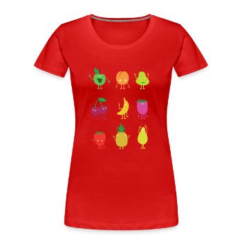 Fruechtchen - Women's Premium Organic T-Shirt - red - Front - Mia (176cm)