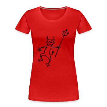 Diable - T-shirt bio Premium Femme - rouge - Devant - Mia (176cm)