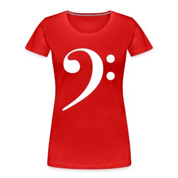Bass Schluessel - weiß - Frauen Premium Bio T-Shirt - Rot - Vorne - Mia (176cm)