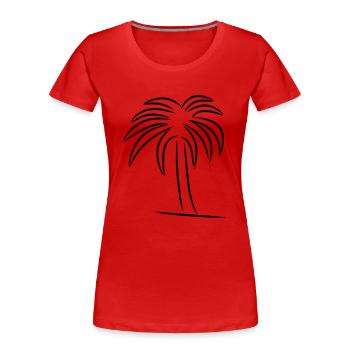 Palme - Frauen Premium Bio T-Shirt - Rot - Vorne - Mia (176cm)