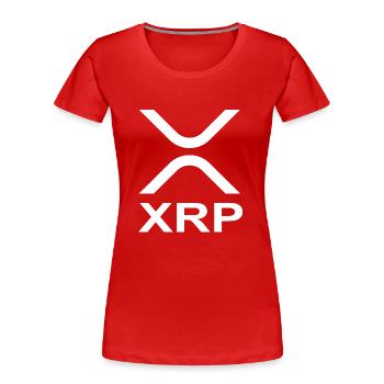 XRP logo crypto bitcoin ripple - Women's Premium Organic T-Shirt - red - Front - Mia (176cm)