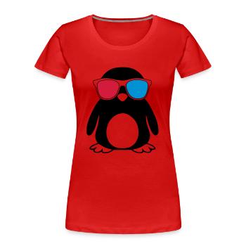 Swaggy Penguin - T-shirt bio Premium Femme - rouge - Devant - Mia (176cm)