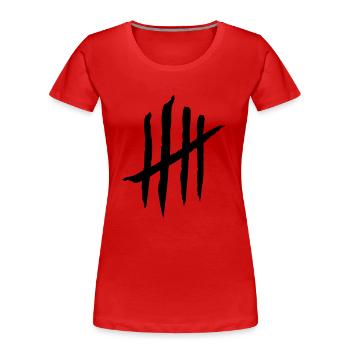 kratzer - Frauen Premium Bio T-Shirt - Rot - Vorne - Mia (176cm)