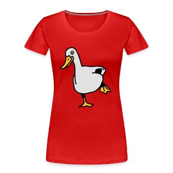 duck - Frauen Premium Bio T-Shirt - Rot - Vorne - Mia (176cm)