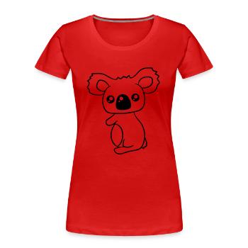 sweet little cute koala holds on - Women's Premium Organic T-Shirt - red - Front - Mia (176cm)
