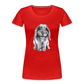 Widder Kaninchen - Frauen Premium Bio T-Shirt - Rot - Vorne - Mia (176cm)