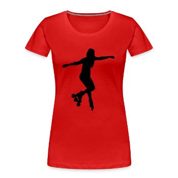 inline skates girl - Frauen Premium Bio T-Shirt - Rot - Vorne - Mia (176cm)