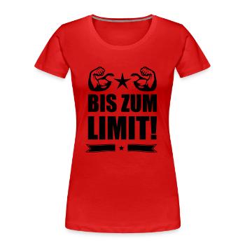 bis zum limit muskeln - Frauen Premium Bio T-Shirt - Rot - Vorne - Mia (176cm)