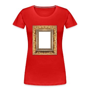 Hochzeitsfoto goldener Bilderrahmen Personalisiert - Frauen Premium Bio T-Shirt - Rot - Vorne - Mia (176cm)