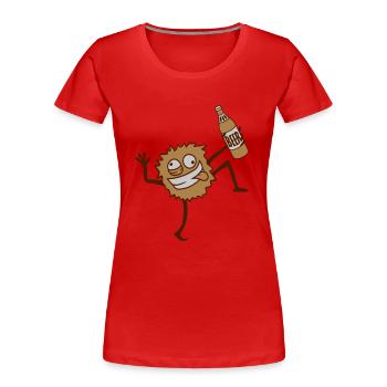 Party Beer Monster - Women's Premium Organic T-Shirt - red - Front - Mia (176cm)