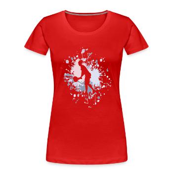 Tennis Ready To Serve Color Splash - Frauen Premium Bio T-Shirt - Rot - Vorne - Mia (176cm)