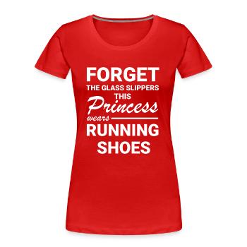 Triathlon Natation Vélo Run Marathon - T-shirt bio Premium Femme - rouge - Devant - Mia (176cm)