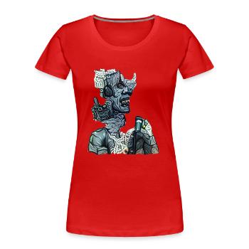 Demonic Singer - Women's Premium Organic T-Shirt - red - Front - Mia (176cm)