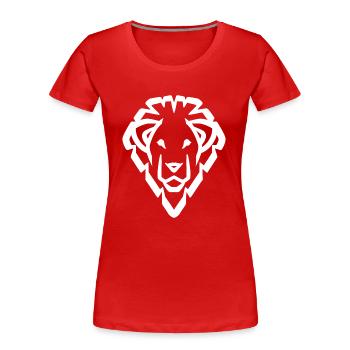 Lion's head symbol white - Women's Premium Organic T-Shirt - red - Front - Mia (176cm)
