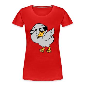 Dabbing Party Entenküken cool - Frauen Premium Bio T-Shirt - Rot - Vorne - Mia (176cm)