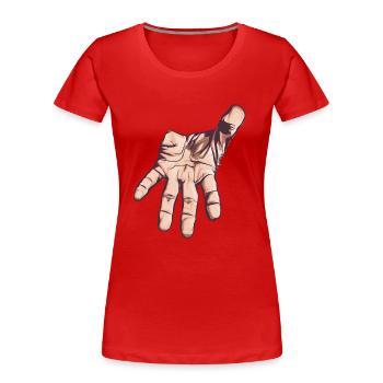 tendre la main, art vectoriel - T-shirt bio Premium Femme - rouge - Devant - Mia (176cm)