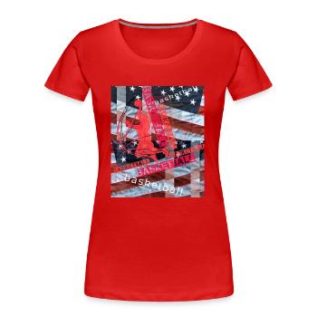 basketball - Frauen Premium Bio T-Shirt - Rot - Vorne - Mia (176cm)