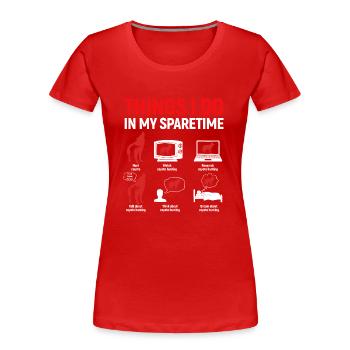 Chasse au coyote Coyote Hunter Coyote - T-shirt bio Premium Femme - rouge - Devant - Mia (176cm)