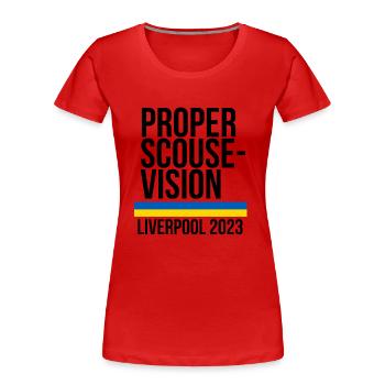 Liverpooler - Frauen Premium Bio T-Shirt - Rot - Vorne - Mia (176cm)