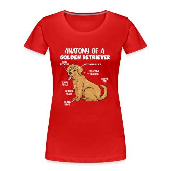 Anatomie eines Golden Retrievers - Frauen Premium Bio T-Shirt - Rot - Vorne - Mia (176cm)