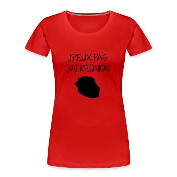 Réunion / 974 / Réunionnais / Réunionnaise - T-shirt bio Premium Femme - rouge - Devant - Mia (176cm)