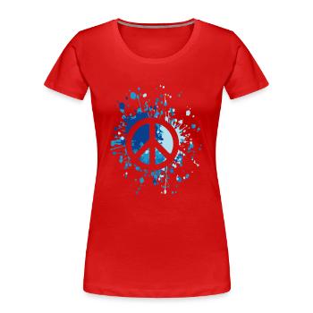 Éclaboussure de couleur de symbole de paix - T-shirt bio Premium Femme - rouge - Devant - Mia (176cm)