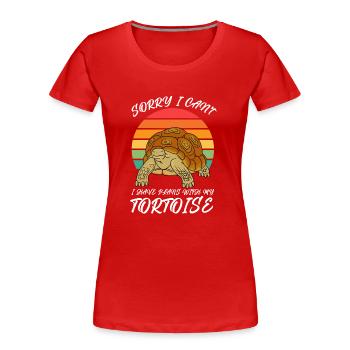 Tortue - T-shirt bio Premium Femme - rouge - Devant - Mia (176cm)