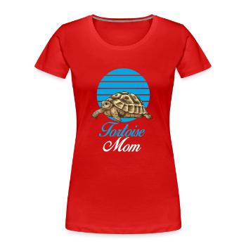 Maman tortue - T-shirt bio Premium Femme - rouge - Devant - Mia (176cm)