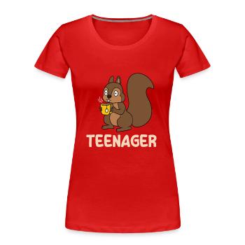 Teenager - Frauen Premium Bio T-Shirt - Rot - Vorne - Mia (176cm)