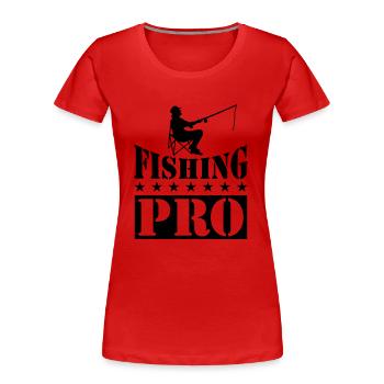 Pro de la pêche - T-shirt bio Premium Femme - rouge - Devant - Mia (176cm)