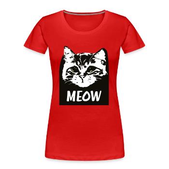 Miau-Katze - Frauen Premium Bio T-Shirt - Rot - Vorne - Mia (176cm)