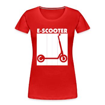 E-Scooter Scooter - T-shirt bio Premium Femme - rouge - Devant - Mia (176cm)