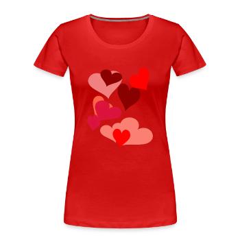 Symbol Herzen Herz Romantik Liebe herzlich - Frauen Premium Bio T-Shirt - Rot - Vorne - Mia (176cm)