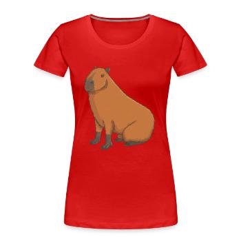 Capybara sucré - T-shirt bio Premium Femme - rouge - Devant - Mia (176cm)