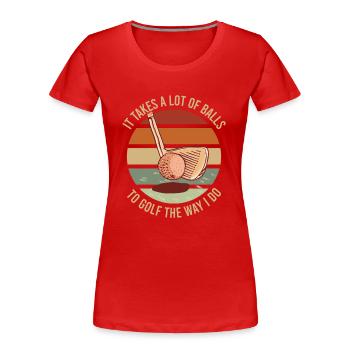 Golfer Golfing Vintage Golf Masters Golfspieler - Frauen Premium Bio T-Shirt - Rot - Vorne - Mia (176cm)