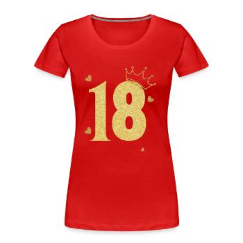18th Anniversary Golden Crown - Women's Premium Organic T-Shirt - red - Front - Mia (176cm)