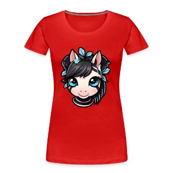 Zèbre - T-shirt bio Premium Femme - rouge - Devant - Mia (176cm)