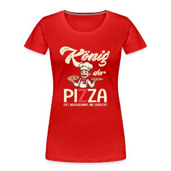 Pizzaiolo König der Pizza drolliger Bilderrahmen - Frauen Premium Bio T-Shirt - Rot - Vorne - Mia (176cm)