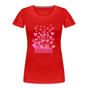 Grlpwr, girlspower, girls,frauenpower,Herzen - Women's Premium Organic T-Shirt - red - Front - Mia (176cm)