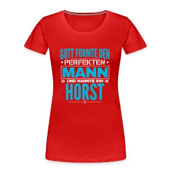 Horst Name Design - Frauen Premium Bio T-Shirt - Rot - Vorne - Mia (176cm)