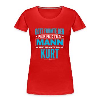 Kurt Name Design - Frauen Premium Bio T-Shirt - Rot - Vorne - Mia (176cm)