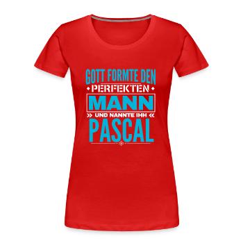 Pascal Name Design - Frauen Premium Bio T-Shirt - Rot - Vorne - Mia (176cm)