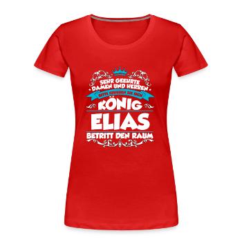 Elias Name Design - Frauen Premium Bio T-Shirt - Rot - Vorne - Mia (176cm)
