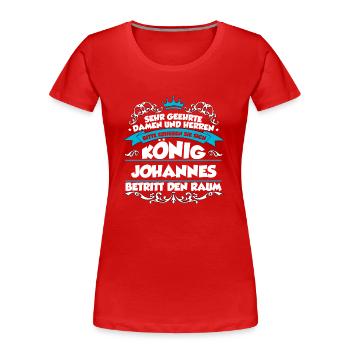 Johannes Name Design - Frauen Premium Bio T-Shirt - Rot - Vorne - Mia (176cm)