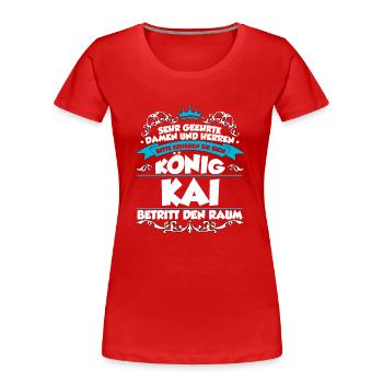 Kai Name Design - Frauen Premium Bio T-Shirt - Rot - Vorne - Mia (176cm)