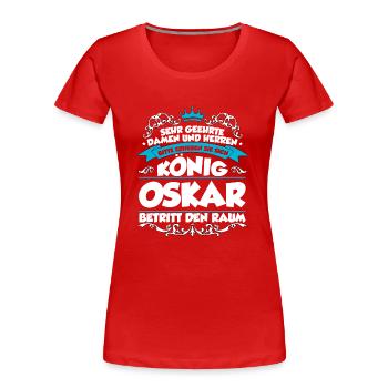Oskar Name Design - Frauen Premium Bio T-Shirt - Rot - Vorne - Mia (176cm)