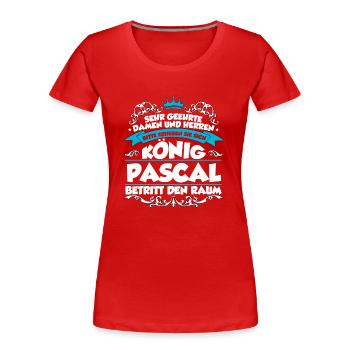 Pascal Name Design - Frauen Premium Bio T-Shirt - Rot - Vorne - Mia (176cm)