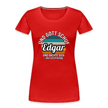 Elias - Frauen Premium Bio T-Shirt - Rot - Vorne - Mia (176cm)