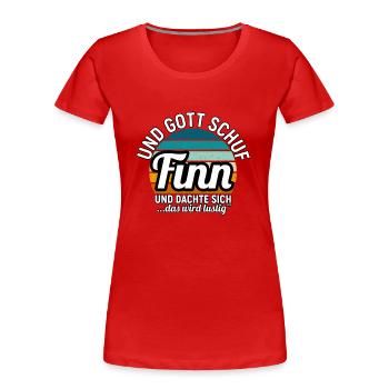Frank - Frauen Premium Bio T-Shirt - Rot - Vorne - Mia (176cm)