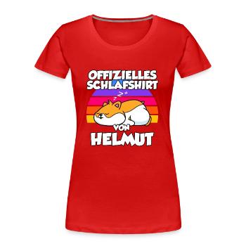 Chemise de nuit officielle par Helmut - T-shirt bio Premium Femme - rouge - Devant - Mia (176cm)